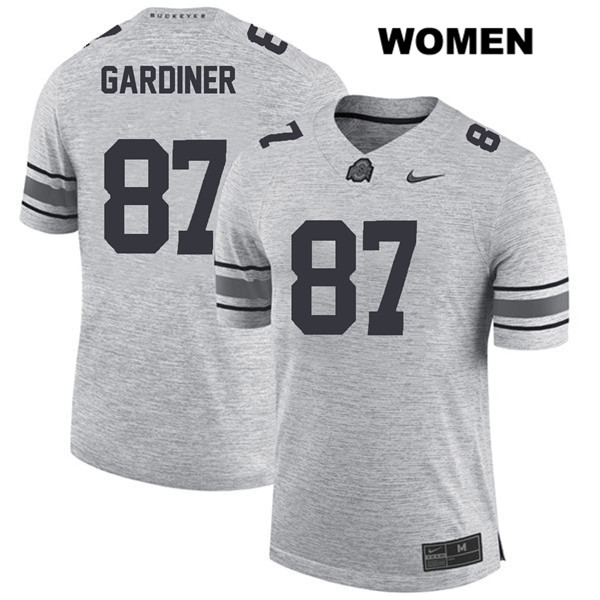 Ohio State Buckeyes Women's Ellijah Gardiner #87 Gray Authentic Nike College NCAA Stitched Football Jersey FN19J64YT